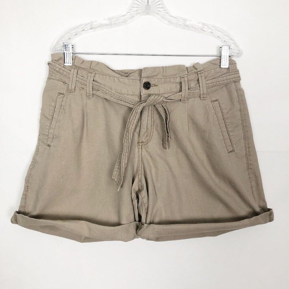 Sonoma Linen Cotton Blend Paper Bag Shorts Size 10